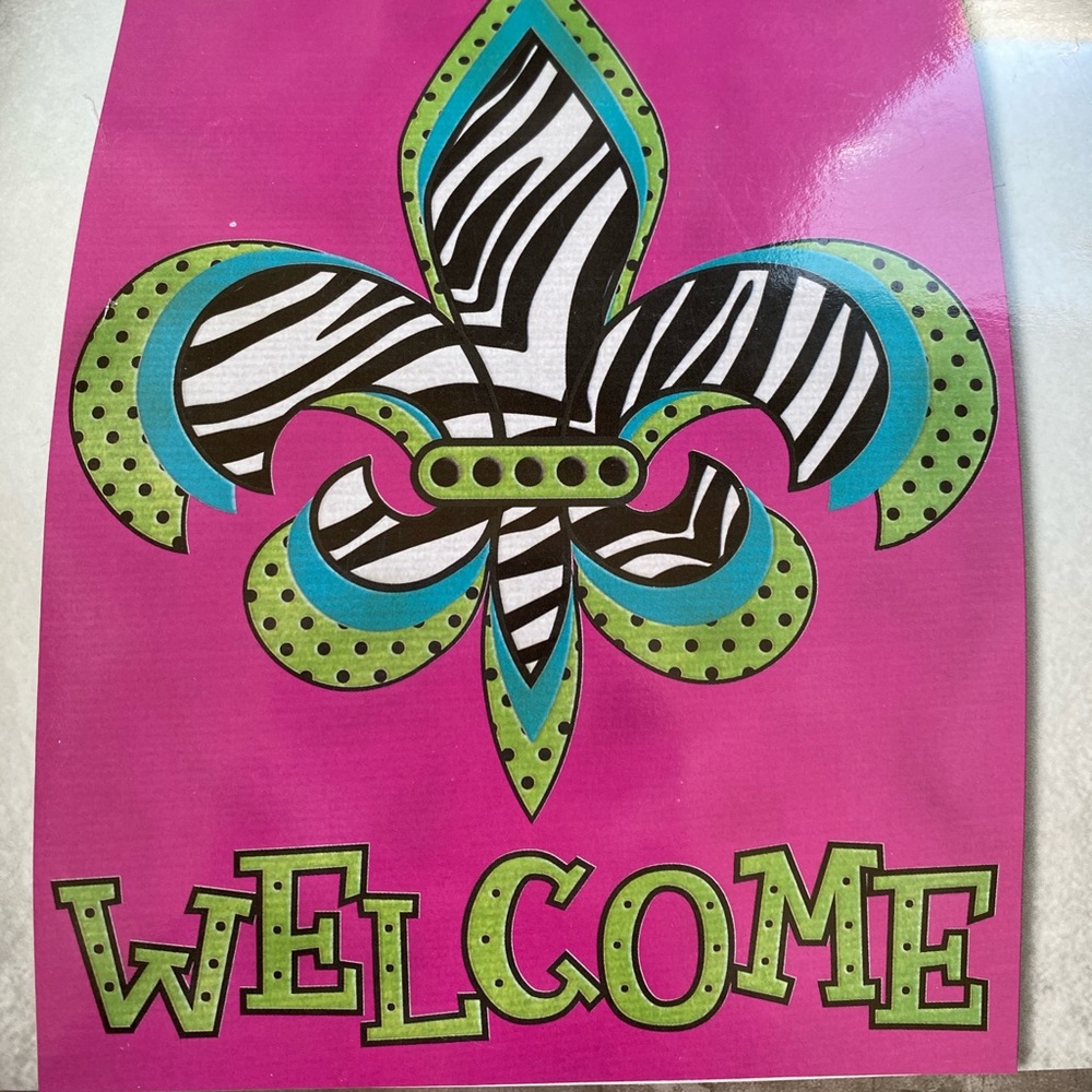 Outdoor Fleur de Lis welcome Flag